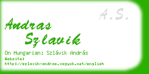 andras szlavik business card